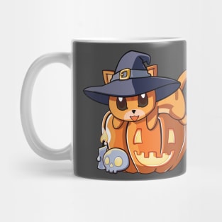 Red Cat on a Pumpkin Mug